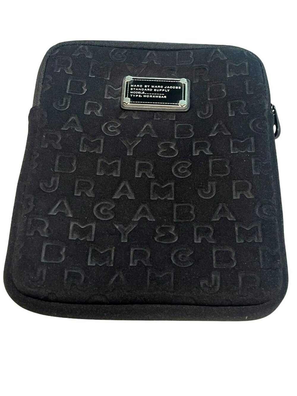 Marc By Marc Jacobs Black Neoprene Zip Laptop/Tablet Sleeve Embossed logo
